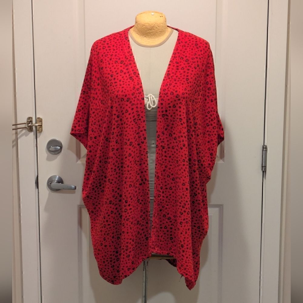 Sunday Best Red Leopard Print Cardigan
